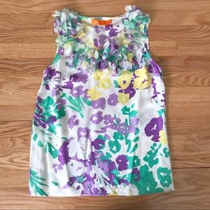 Cynthia Steffe pastel floral silk blouse
